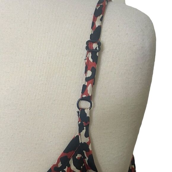 Sanctuary Womens Size XL Animal Print Satin Cami Tank Top Burgundy Cream Black - Picture 7 of 9